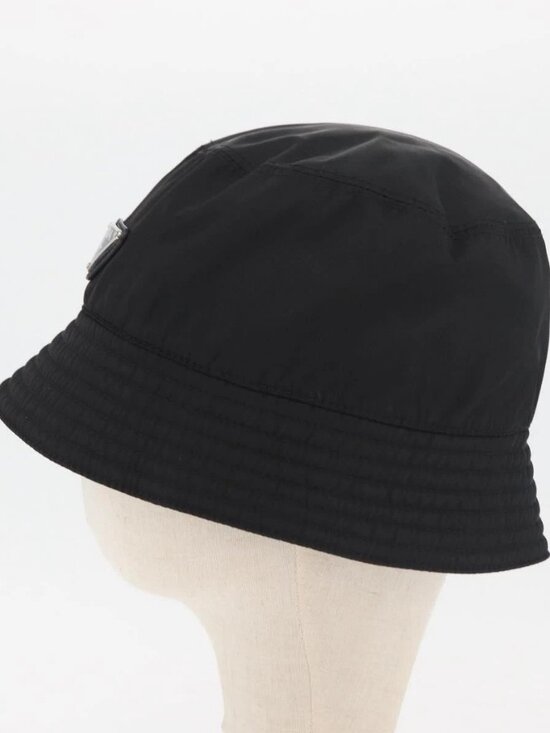 PRADA Hat Nylon M Black Auth 181375M